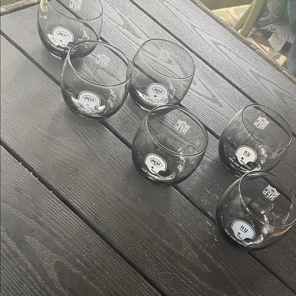 🏈 Six NFL Glasses ~ Jets & Giants ~ New York NFL
